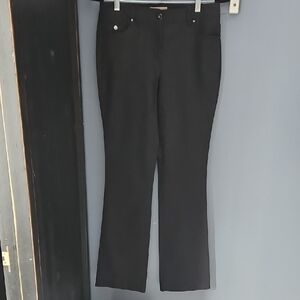 #175 Sean Collection Black Straight-Leg Trousers with Front Pocket Detail Sz 4+